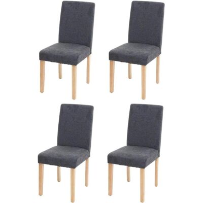 MCW Esszimmerstuhl Littau 4er-Set Textil Anthrazitgrau Helle Beine MCW Esszimmerstuhl Littau 4er-Set Textil Anthrazitgrau Helle Beine