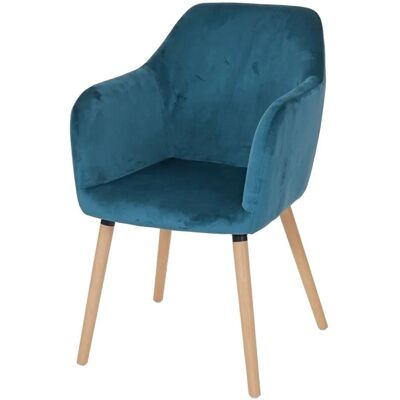 MCW Esszimmerstuhl Vaasa T381 Samt Petrol-Blau Helle Beine MCW Esszimmerstuhl Vaasa T381 Samt Petrol-Blau Helle Beine