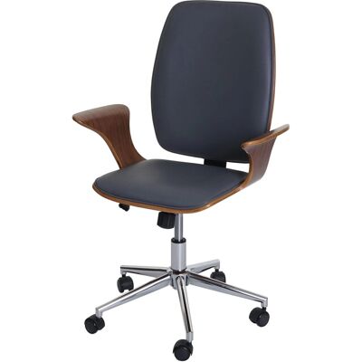 MCW Bürostuhl C54 Bugholz Kunstleder Walnuss-Optik Bezug Grau MCW Bürostuhl C54 Bugholz Kunstleder Walnuss-Optik Bezug Grau