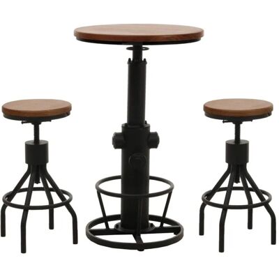 MCW Set Bartisch mit 2x Barhocker N17 Braun MCW Set Bartisch mit 2x Barhocker N17 Braun