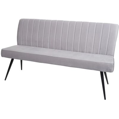MCW Sitzbank K16 Rückenlehne Samt Metall 160cm Hellgrau MCW Sitzbank K16 Rückenlehne Samt Metall 160cm Hellgrau