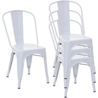 MCW Stuhl A73 Metall 4er-Set Weiß MCW Stuhl A73 Metall 4er-Set Weiß