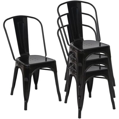 MCW Stuhl A73 Metall 4er-Set Schwarz MCW Stuhl A73 Metall 4er-Set Schwarz