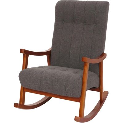MCW Schaukelstuhl K10 Holz MVG Stoff/Textil Bouclé 450g/m² Dunkelgrau Gestell Walnuss-Optik MCW Schaukelstuhl K10 Holz MVG Stoff/Textil Bouclé 450g/m² Dunkelgrau Gestell Walnuss-Optik