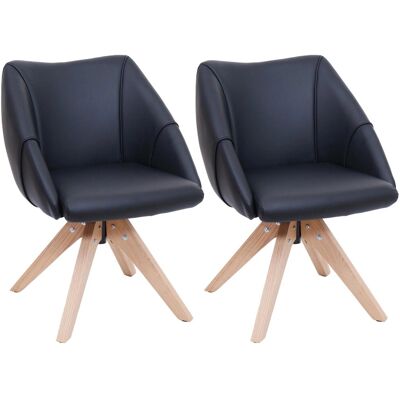 MCW 2er-Set Esszimmerstuhl Q52 Drehbar Holz Kunstleder Schwarz MCW 2er-Set Esszimmerstuhl Q52 Drehbar Holz Kunstleder Schwarz