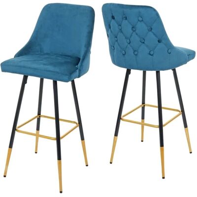 MCW Barhocker E70 2er-Set Samt Petrol-Blau MCW Barhocker E70 2er-Set Samt Petrol-Blau