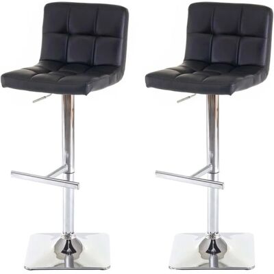 MCW Barhocker Cadiz 2er-Set Kunstleder Schwarz Chromfuß MCW Barhocker Cadiz 2er-Set Kunstleder Schwarz Chromfuß