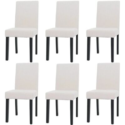 MCW Esszimmerstuhl Littau Cord 6er-Set Creme Dunkle Beine MCW Esszimmerstuhl Littau Cord 6er-Set Creme Dunkle Beine