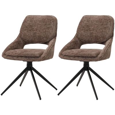 MCW Esszimmerstuhl N73 2er-Set Stoff/Textil Chenille 490g/m² Braun MCW Esszimmerstuhl N73 2er-Set Stoff/Textil Chenille 490g/m² Braun