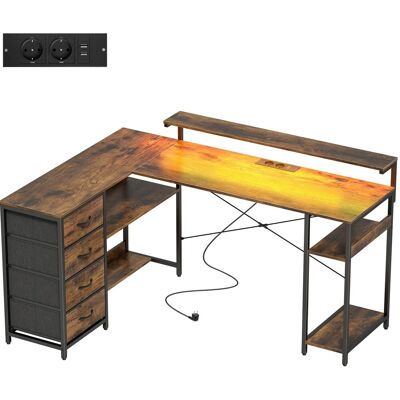 HOMCOM Gaming Tisch Spanplatte Stahl 155L x 110B x 91,4H cm Rustikal-Braun HOMCOM Gaming Tisch Spanplatte Stahl 155L x 110B x 91,4H cm Rustikal-Braun