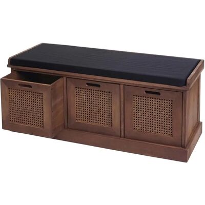 MCW Sitzbank J49 Aufbewahrungsboxen 47x110x40cm Braun Polster Schwarz MCW Sitzbank J49 Aufbewahrungsboxen 47x110x40cm Braun Polster Schwarz