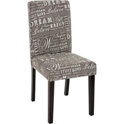 MCW Esszimmerstuhl Littau 2er-Set Textil mit Schriftzug Grau Dunkle Beine MCW Esszimmerstuhl Littau 2er-Set Textil mit Schriftzug Grau Dunkle Beine