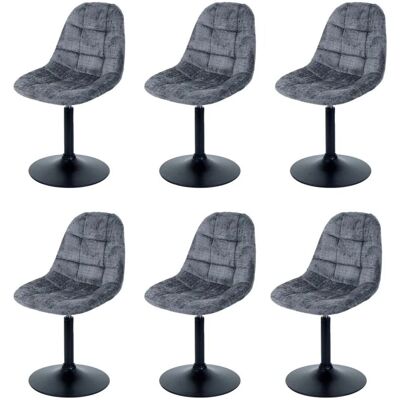 MCW Esszimmerstuhl A60 6er-Set Stoff/Textil Chenille 465g/m² Dunkelgrau MCW Esszimmerstuhl A60 6er-Set Stoff/Textil Chenille 465g/m² Dunkelgrau