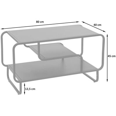 MCW Couchtisch O49 Industrial 3 Ablagen Metall 45x80x40cm Schwarz MCW Couchtisch O49 Industrial 3 Ablagen Metall 45x80x40cm Schwarz