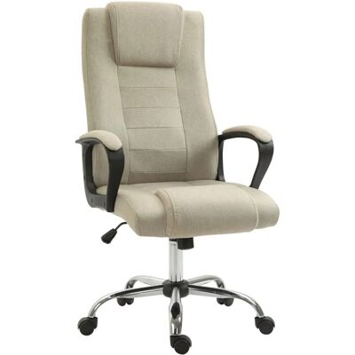 Vinsetto Bürostuhl mit Wippenfunktion Beige 62 x 76 x 110-119 cm Vinsetto Bürostuhl mit Wippenfunktion Beige 62 x 76 x 110-119 cm