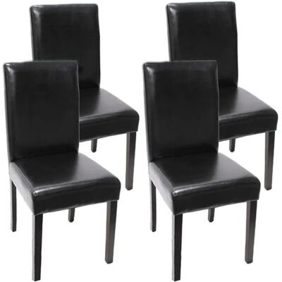 MCW Esszimmerstuhl Littau 4er-Set Leder Schwarz Dunkle Beine MCW Esszimmerstuhl Littau 4er-Set Leder Schwarz Dunkle Beine