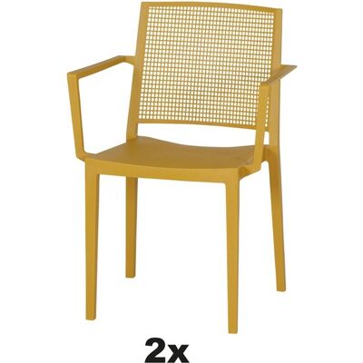 Siena Garden Stapelsessel-Set Square 2-teilig Mustard Siena Garden Stapelsessel-Set Square 2-teilig Mustard