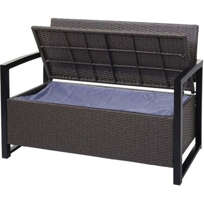 MCW Poly-Rattan 2er Sitzbank F39 Grau-meliert Kissen Grün MCW Poly-Rattan 2er Sitzbank F39 Grau-meliert Kissen Grün