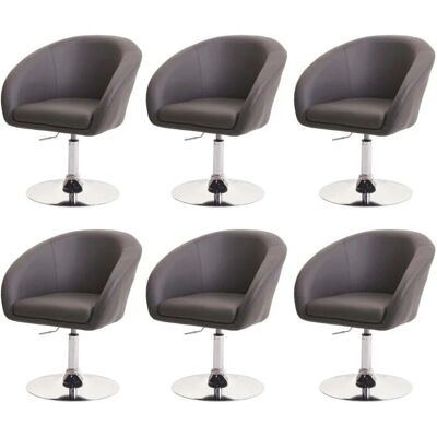MCW Esszimmerstuhl F19 6er-Set Kunstleder Grau MCW Esszimmerstuhl F19 6er-Set Kunstleder Grau