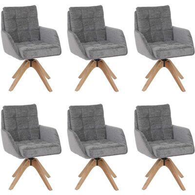 MCW 6er-Set Esszimmerstuhl Q36 Drehbar Stoff Chenille Öko-Tex Holz Grau MCW 6er-Set Esszimmerstuhl Q36 Drehbar Stoff Chenille Öko-Tex Holz Grau