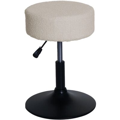 MCW Hocker C22 Höhenverstellbar Drehbar Ø 37cm Stoff Bouclé Creme-Weiß MCW Hocker C22 Höhenverstellbar Drehbar Ø 37cm Stoff Bouclé Creme-Weiß