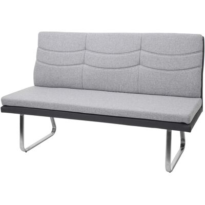 MCW Sitzbank G54 Stoff/Kunstleder Edelstahl Gebürstet Grau Bank 160cm MCW Sitzbank G54 Stoff/Kunstleder Edelstahl Gebürstet Grau Bank 160cm