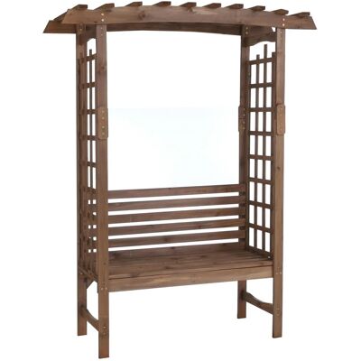 MCW Rosenbogen mit Sitzbank Q21 Rankhilfe 201x160x60cm Dunkelbraun MCW Rosenbogen mit Sitzbank Q21 Rankhilfe 201x160x60cm Dunkelbraun