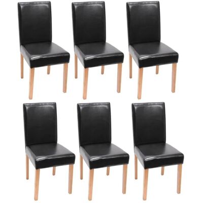 MCW Esszimmerstuhl Littau Kunstleder 6er-Set Kunstleder Schwarz Helle Beine MCW Esszimmerstuhl Littau Kunstleder 6er-Set Kunstleder Schwarz Helle Beine