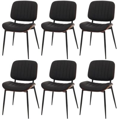 MCW Esszimmerstuhl O44 6er-Set Walnuss-Optik Schwarz MCW Esszimmerstuhl O44 6er-Set Walnuss-Optik Schwarz