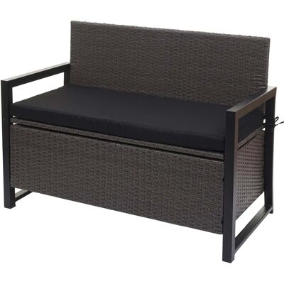 MCW Poly-Rattan 2er Sitzbank F39 Grau Kissen Schwarz MCW Poly-Rattan 2er Sitzbank F39 Grau Kissen Schwarz