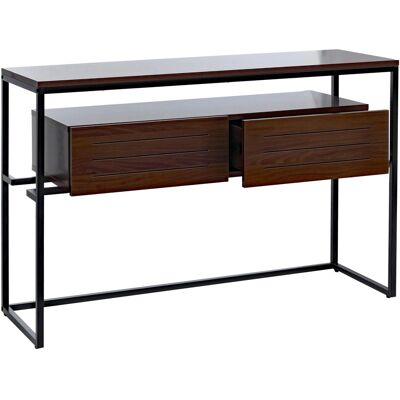 MCW Konsolentisch P46 Schublade Metall MDF Melamin 80x120x40cm Walnuss-Optik MCW Konsolentisch P46 Schublade Metall MDF Melamin 80x120x40cm Walnuss-Optik
