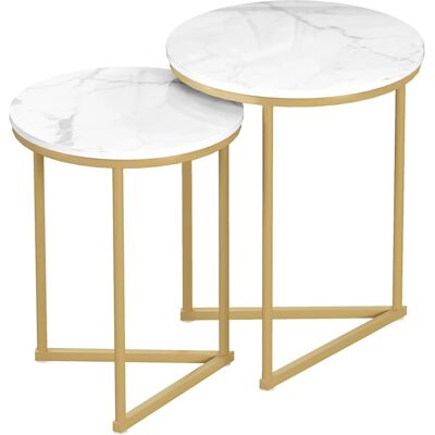 HOMCOM Side Table MDF Stahl 45B x 45T x 55H cm Gold HOMCOM Side Table MDF Stahl 45B x 45T x 55H cm Gold