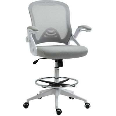 Vinsetto Bürostuhl Polyester Kunststoff 64L x 60B x 106-126H cm Hellgrau Vinsetto Bürostuhl Polyester Kunststoff 64L x 60B x 106-126H cm Hellgrau
