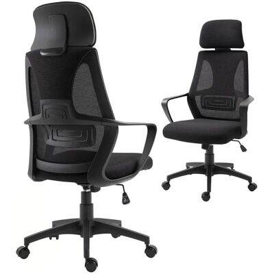 Vinsetto Bürostuhl mit Wippfunktion Drehstuhl 64 x 55 x 126H cm Schwarz Vinsetto Bürostuhl mit Wippfunktion Drehstuhl 64 x 55 x 126H cm Schwarz