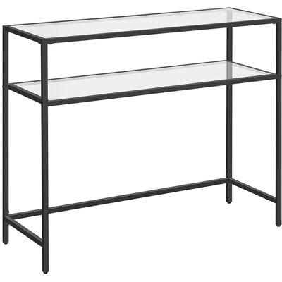 Vasagle Konsolentisch Tischplatte Hartglas 80 cm x 100 cm x 35 cm Schwarz Vasagle Konsolentisch Tischplatte Hartglas 80 cm x 100 cm x 35 cm Schwarz