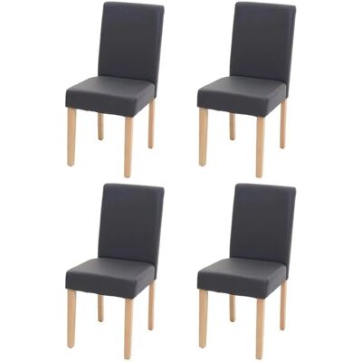 MCW Esszimmerstuhl Littau 4er-Set Kunstleder Grau Matt Helle Beine MCW Esszimmerstuhl Littau 4er-Set Kunstleder Grau Matt Helle Beine