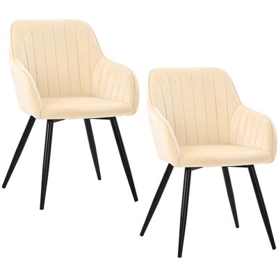 Relaxdays Esszimmerstuhl Samt Beige Gepolstert 2er Set 81 cm x 56 cm x 61 cm 120 kg Relaxdays Esszimmerstuhl Samt Beige Gepolstert 2er Set 81 cm x 56 cm x 61 cm 120 kg