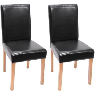 MCW Esszimmerstuhl Littau Kunstleder 2er-Set Kunstleder Schwarz Helle Beine MCW Esszimmerstuhl Littau Kunstleder 2er-Set Kunstleder Schwarz Helle Beine