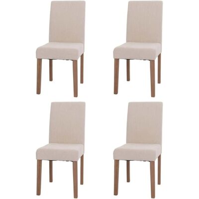 MCW Esszimmerstuhl Littau Chenille 4er-Set Creme Naturfarbene Beine MCW Esszimmerstuhl Littau Chenille 4er-Set Creme Naturfarbene Beine