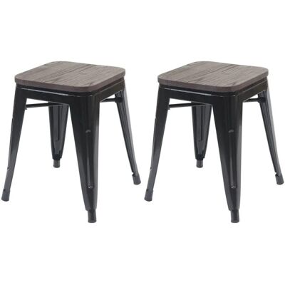MCW 2x Hocker A73 Inkl. Holz-Sitzfläche Schwarz MCW 2x Hocker A73 Inkl. Holz-Sitzfläche Schwarz