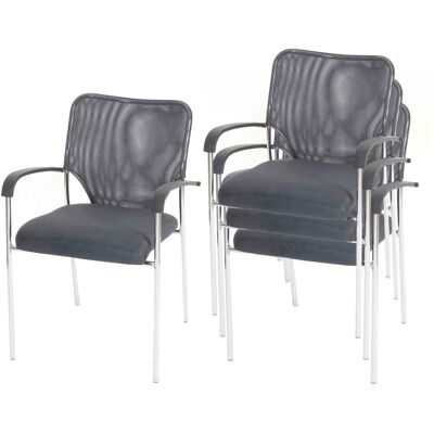MCW 12er-Set Besucherstuhl Tulsa Stoff/Textil 4x Stuhl Sitz Grau Rückenfläche Grau MCW 12er-Set Besucherstuhl Tulsa Stoff/Textil 4x Stuhl Sitz Grau Rückenfläche Grau