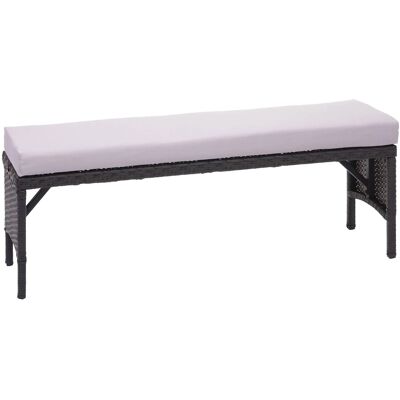 MCW Poly-Rattan Sitzbank G16 Schwarz Kissen Hellgrau MCW Poly-Rattan Sitzbank G16 Schwarz Kissen Hellgrau