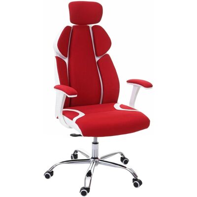 MCW Bürostuhl F12 Sliding-Funktion Stoff/Textil + Kunstleder Rot-Weiß MCW Bürostuhl F12 Sliding-Funktion Stoff/Textil + Kunstleder Rot-Weiß