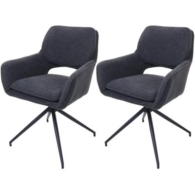 MCW Esszimmerstuhl N74 2er-Set Stoff Boucle 540g/m² Dunkelgrau MCW Esszimmerstuhl N74 2er-Set Stoff Boucle 540g/m² Dunkelgrau