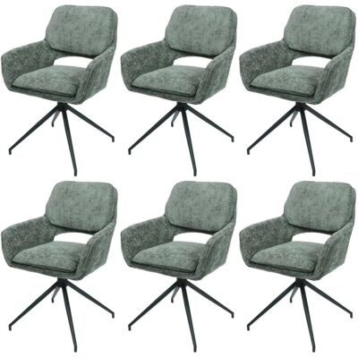 MCW Esszimmerstuhl N74 6er-Set Stoff Chenille 490g/m² Grün MCW Esszimmerstuhl N74 6er-Set Stoff Chenille 490g/m² Grün