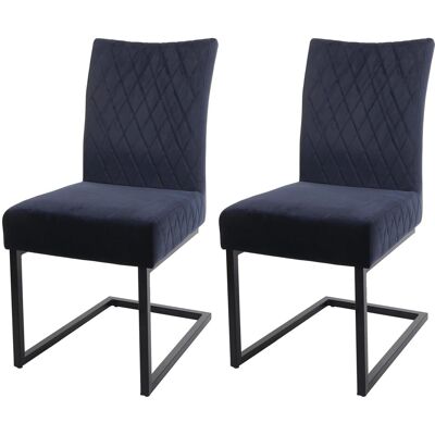 MCW 2er-Set Freischwinger L15 Samt Stahl Pulverbeschichtet Anthrazit-Blau MCW 2er-Set Freischwinger L15 Samt Stahl Pulverbeschichtet Anthrazit-Blau