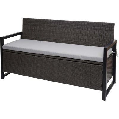 MCW Poly-Rattan 3er Sitzbank F39 Grau Kissen Grau MCW Poly-Rattan 3er Sitzbank F39 Grau Kissen Grau