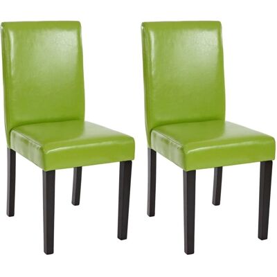 MCW Esszimmerstuhl Littau Kunstleder 2er-Set Kunstleder Grün Dunkle Beine MCW Esszimmerstuhl Littau Kunstleder 2er-Set Kunstleder Grün Dunkle Beine