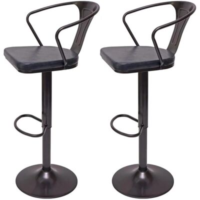 MCW Barhocker H10b 2er-Set Vintage Schwarz-Grau MCW Barhocker H10b 2er-Set Vintage Schwarz-Grau