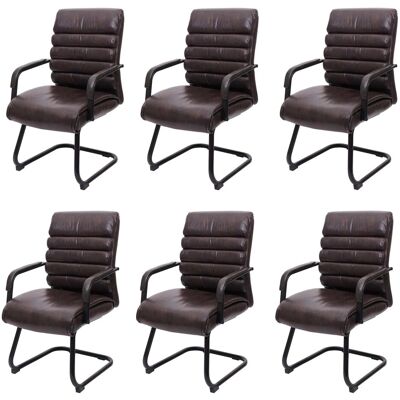MCW 6er-Set Konferenzstuhl H31 Vintage Wildleder-Optik Metall Kunstleder Braun MCW 6er-Set Konferenzstuhl H31 Vintage Wildleder-Optik Metall Kunstleder Braun